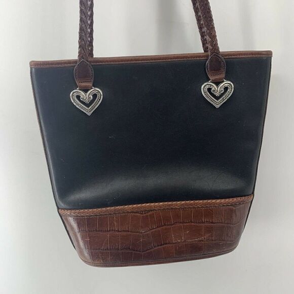 Brighton Black & Brown Croc Embossed Shoulder Bag - Picture 2 of 9